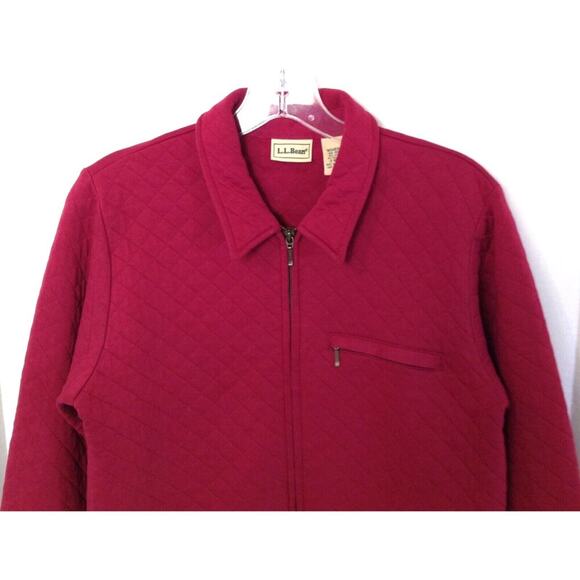 Vtg LL Bean Jacket Wn XS Red Full Zip Quilted Pocket Cozy Preppy Academia Y2K - Picture 3 of 10